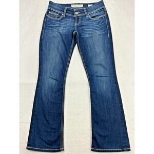 BKE Jeans Womens 29R Stella Straight Leg Dark Thick Stitch Wide Waist Band 32x30